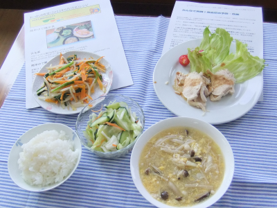 簡単ゆで鶏定食の写真