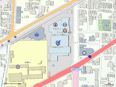 高槻市役所総合センター付近の地図