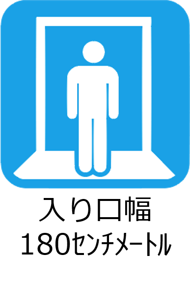 入り口幅180センチメートル