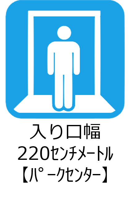 入り口幅220センチメートルﾊﾟｰｸｾﾝﾀｰ