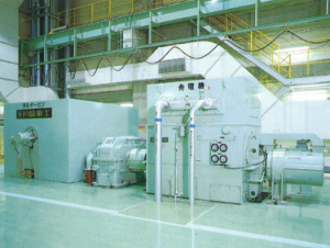 第二工場の蒸気タービン発電機