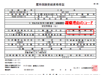 雇用保険受給資格者証