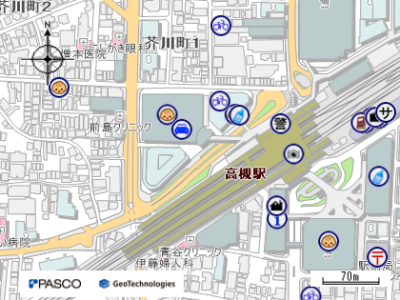 高槻駅の周辺の地図