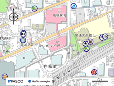 愛仁会リハビリテーション病院付近の地図