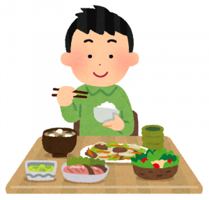 食事をする人のイラスト