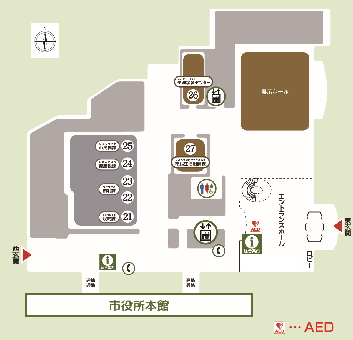 総合センター１階案内図