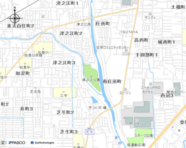 津之江公園の位置図