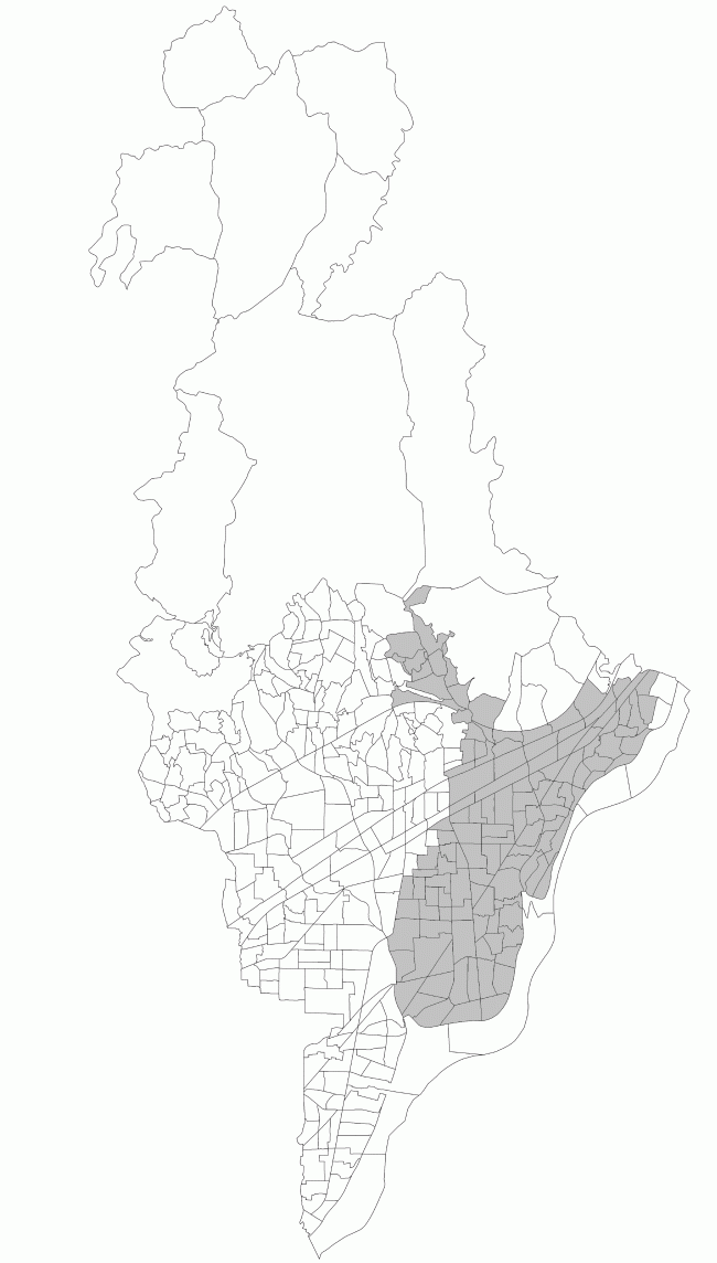 檜尾川周辺地域の図