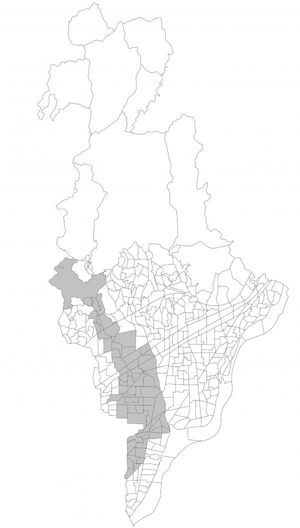 女瀬川周辺地域の図