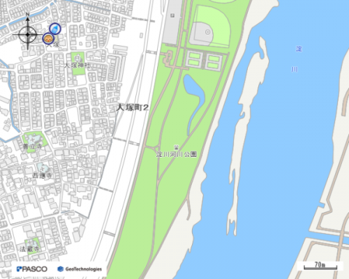 淀川河川公園大塚地区周辺地図