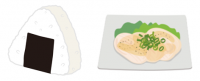 おにぎり　サラダチキンのイラスト