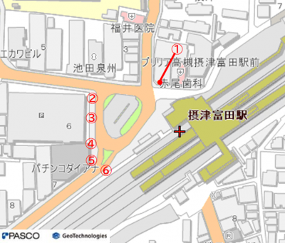 JR摂津富田駅北側周辺設置箇所