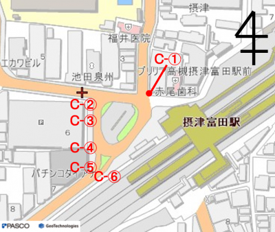 JR摂津富田駅北側周辺設置箇所
