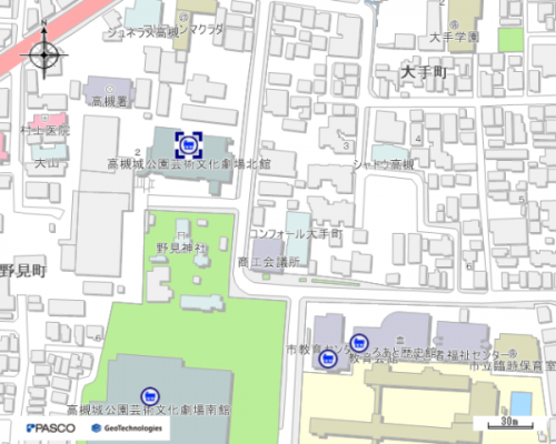 高槻城公園芸術文化劇場北館の地図