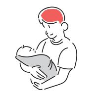 赤ちゃんとお父さんのイラスト