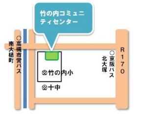 竹の内コミュニティセンターの地図