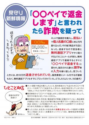 国民生活センター：「○○ペイで返金します」と言われたら詐欺を疑って