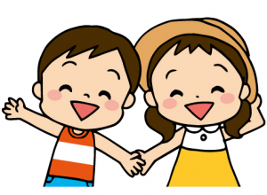 子ども二人のイラスト
