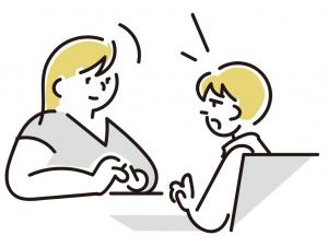話合う親子のイラスト