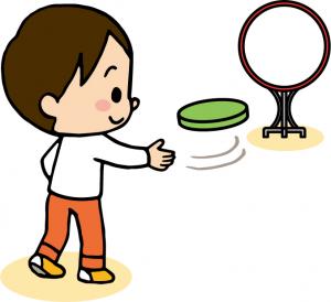 フライングディスクをする人のイラスト