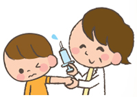 インフルエンザ予防接種を受ける子どものイラスト