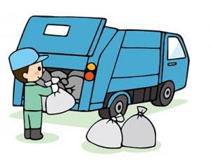 ごみ収集する人のイラスト