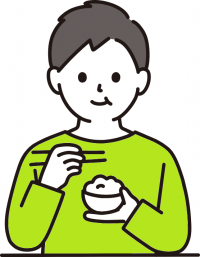 食事をする男性