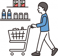 買い物をする男性