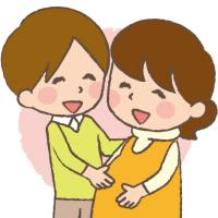 妊婦と父親のイラスト