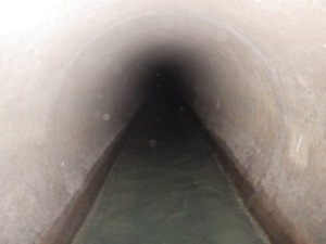 継手工事前の下水管内部写真