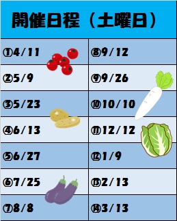 年間の開催日程の表です。