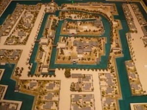 高槻城を復元した模型の写真