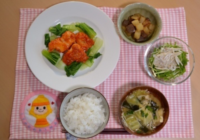 鶏肉のチリソース定食