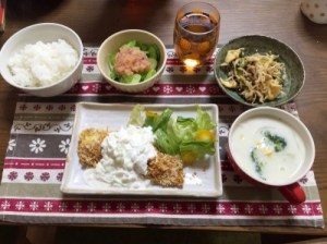 サーモンのチーズサンドフライ定食a