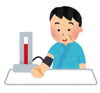 血圧を測定する人のイラスト