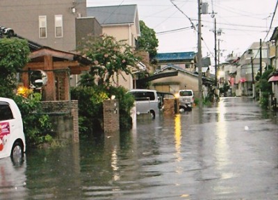 浸水の様子（2012年8月14日）