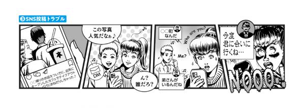 4コママンガ(SNS投稿トラブル編)