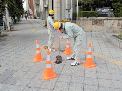 緊急調査の様子