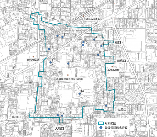 登録景観形成資源の位置図