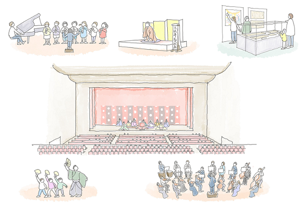 歴史文化施設のイメージイラスト