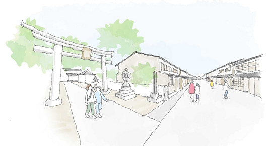 まちなみ再生のイメージイラスト