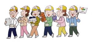 ガイドの様子を描いた絵の画像